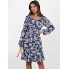 image:imageANRABESS Women Long Lantern Sleeve Square Neck Fall Short DressNavy White Floral