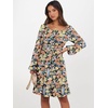 image:imageANRABESS Women Long Lantern Sleeve Square Neck Fall Short DressPrint Black Floral
