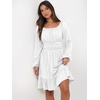 image:imageANRABESS Women Long Lantern Sleeve Square Neck Fall Short DressWhite