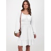 image:imageANRABESS Women Long Lantern Sleeve Square Neck Fall Short DressWhite