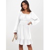 image:imageANRABESS Women Long Lantern Sleeve Square Neck Fall Short DressWhite