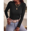 image:imageANRABESS Women Long Sleeve Knit Top Fall Lightweight Fitted Sweater ShirtsBlack