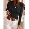 image:imageANRABESS Women Long Sleeve Knit Top Fall Lightweight Fitted Sweater ShirtsBlack