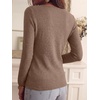 image:imageANRABESS Women Long Sleeve Knit Top Fall Lightweight Fitted Sweater ShirtsBrown