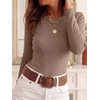 image:imageANRABESS Women Long Sleeve Knit Top Fall Lightweight Fitted Sweater ShirtsBrown