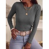 image:imageANRABESS Women Long Sleeve Knit Top Fall Lightweight Fitted Sweater ShirtsDeep Grey
