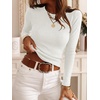 image:imageANRABESS Women Long Sleeve Knit Top Fall Lightweight Fitted Sweater ShirtsWhite