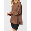 image:imageANRABESS Women Long Sleeve Shirts Fall Oversized Ribbed TopsBrown