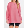image:imageANRABESS Women Long Sleeve Shirts Fall Oversized Ribbed TopsCoral Pink