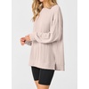 image:imageANRABESS Women Long Sleeve Shirts Fall Oversized Ribbed TopsFair Pink