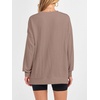 image:imageANRABESS Women Long Sleeve Shirts Fall Oversized Ribbed TopsKhaki