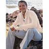 image:imageANRABESS Women Long Sleeve V Neck Fall Sweater Quarter Zip PulloverAlmond