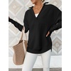 image:imageANRABESS Women Long Sleeve V Neck Fall Sweater Quarter Zip PulloverBlack