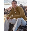 image:imageANRABESS Women Long Sleeve V Neck Fall Sweater Quarter Zip PulloverBrown