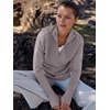 image:imageANRABESS Women Long Sleeve V Neck Fall Sweater Quarter Zip PulloverGray Apricot