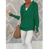 image:imageANRABESS Women Long Sleeve V Neck Fall Sweater Quarter Zip PulloverGreen