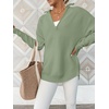 image:imageANRABESS Women Long Sleeve V Neck Fall Sweater Quarter Zip PulloverLight Green