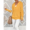 image:imageANRABESS Women Long Sleeve V Neck Fall Sweater Quarter Zip PulloverYellow
