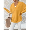 image:imageANRABESS Women Long Sleeve V Neck Fall Sweater Quarter Zip PulloverYellow