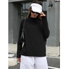 image:imageANRABESS Women Mock Neck Long Sleeve Shirts Striped Fall TopsBlack