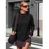 image:imageANRABESS Women Mock Neck Long Sleeve Shirts Striped Fall TopsBlack