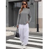 image:imageANRABESS Women Mock Neck Long Sleeve Shirts Striped Fall TopsBlack White Striped