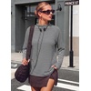 image:imageANRABESS Women Mock Neck Long Sleeve Shirts Striped Fall TopsBlack White Striped