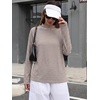 image:imageANRABESS Women Mock Neck Long Sleeve Shirts Striped Fall TopsBrown Beige Striped