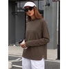 image:imageANRABESS Women Mock Neck Long Sleeve Shirts Striped Fall TopsBrown Black Striped