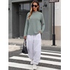 image:imageANRABESS Women Mock Neck Long Sleeve Shirts Striped Fall TopsGreen White Striped