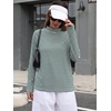 image:imageANRABESS Women Mock Neck Long Sleeve Shirts Striped Fall TopsGreen White Striped