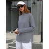 image:imageANRABESS Women Mock Neck Long Sleeve Shirts Striped Fall TopsNavy Blue White Striped