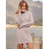 image:imageANRABESS Women Oversized Cowl Neck Fall Long Sleeve Sweater DressLight Pink