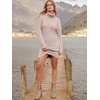 image:imageANRABESS Women Oversized Cowl Neck Fall Long Sleeve Sweater DressLight Pink