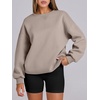 image:imageANRABESS Women Oversized Crew Neck Fleece Fall SweatshirtsCoffee Grey