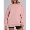 image:imageANRABESS Women Oversized Crew Neck Fleece Fall SweatshirtsLight Pink