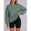 image:imageANRABESS Women Oversized Crew Neck Fleece Fall SweatshirtsLightgreen