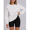 image:imageANRABESS Women Oversized Crew Neck Fleece Fall SweatshirtsWhite