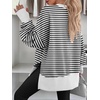 image:imageANRABESS Women Oversized Sweatshirts Fall Outfits with ThumbholeBlack White Striped