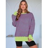 image:imageANRABESS Women Oversized Sweatshirts Fall Outfits with ThumbholePink Green Striped