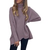image:imageANRABESS Women Oversized Turtleneck Sweater Batwing Tunic Tops Fall OutfitsDark Purple