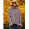 image:imageANRABESS Women Oversized Turtleneck Sweater Batwing Tunic Tops Fall OutfitsDark Purple