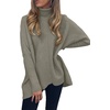 image:imageANRABESS Women Oversized Turtleneck Sweater Batwing Tunic Tops Fall OutfitsGray Coffee
