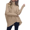 image:imageANRABESS Women Oversized Turtleneck Sweater Batwing Tunic Tops Fall OutfitsKhaki