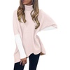 image:imageANRABESS Women Oversized Turtleneck Sweater Batwing Tunic Tops Fall OutfitsPink White