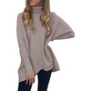 image:imageANRABESS Women Oversized Turtleneck Sweater Batwing Tunic Tops Fall OutfitsRed Apricot