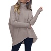 image:imageANRABESS Women Oversized Turtleneck Sweater Batwing Tunic Tops Fall OutfitsRed Apricot