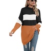 image:imageANRABESS Women Oversized Turtleneck Tunic Sweater Long Sleeve PulloverStripe Orange
