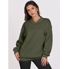 image:imageANRABESS Women Oversized V Neck Fleece Fall SweatshirtsArmy Green