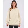 image:imageANRABESS Women Oversized V Neck Fleece Fall SweatshirtsBeige